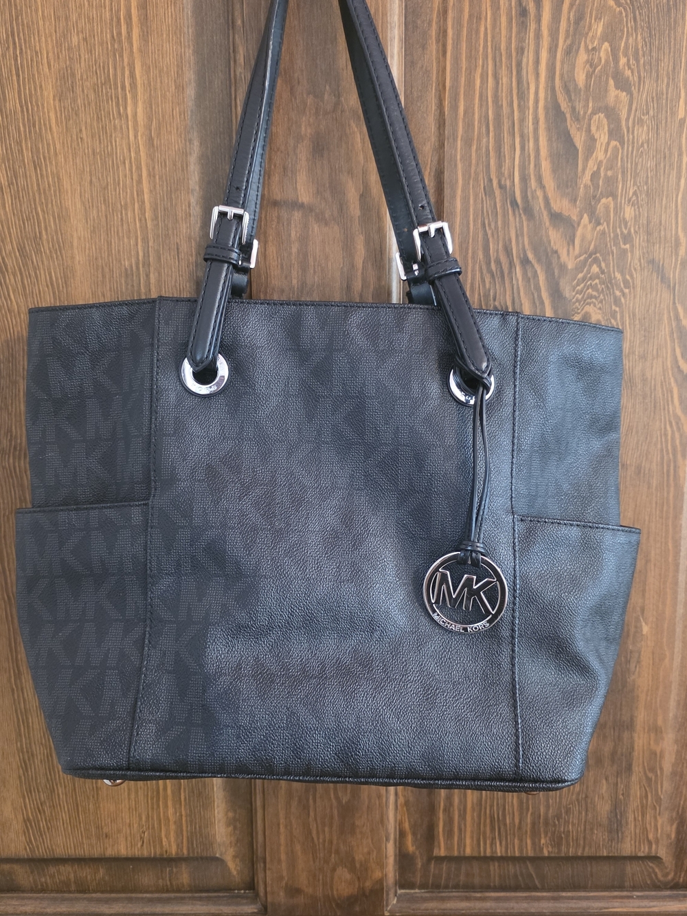 Michael Kors Black MK Logo Tote Bag